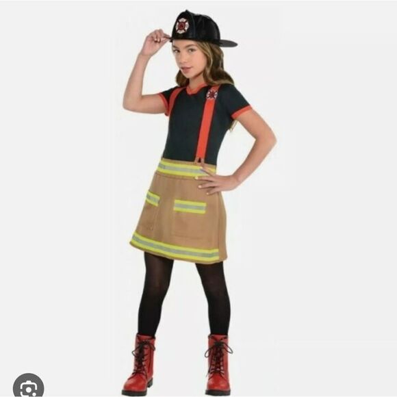 Wild Fire Girls Large Firefighter Halloween Costume - New - Picture 3 of 5